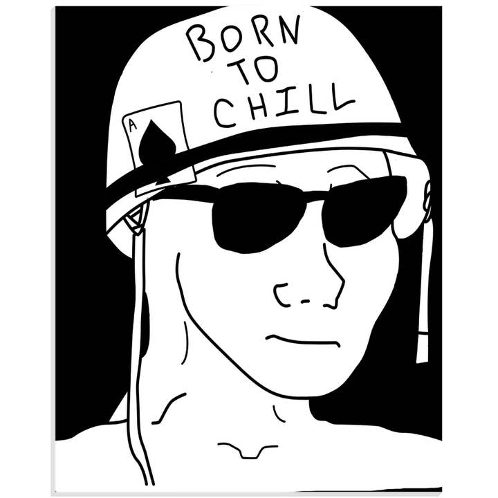 Impression sur acrylique "Né pour se détendre" pour la vente par Platoon Daddy LLC