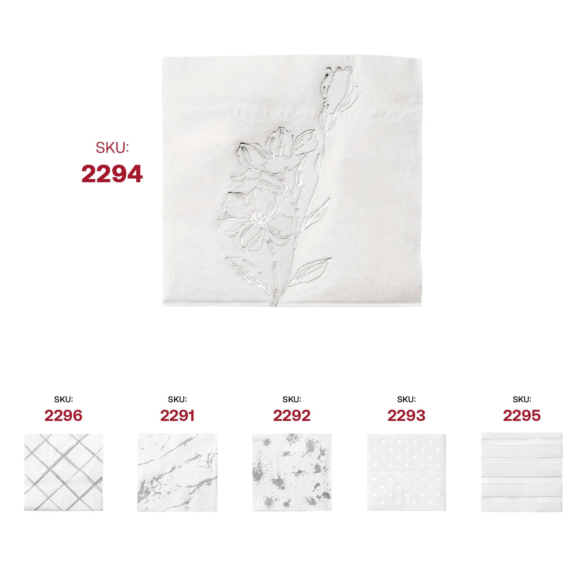 Smarty had a Party - Wholesale Disposable Napkin - White w/ Silver Antique Paper Cocktail Napkins - 600 pcs5