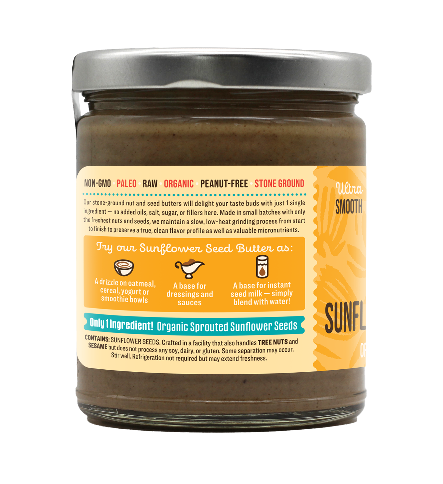 Windy City Organics – wholesale Nut butter – Organic Raw Sprouted Sunflower Seed Butter2