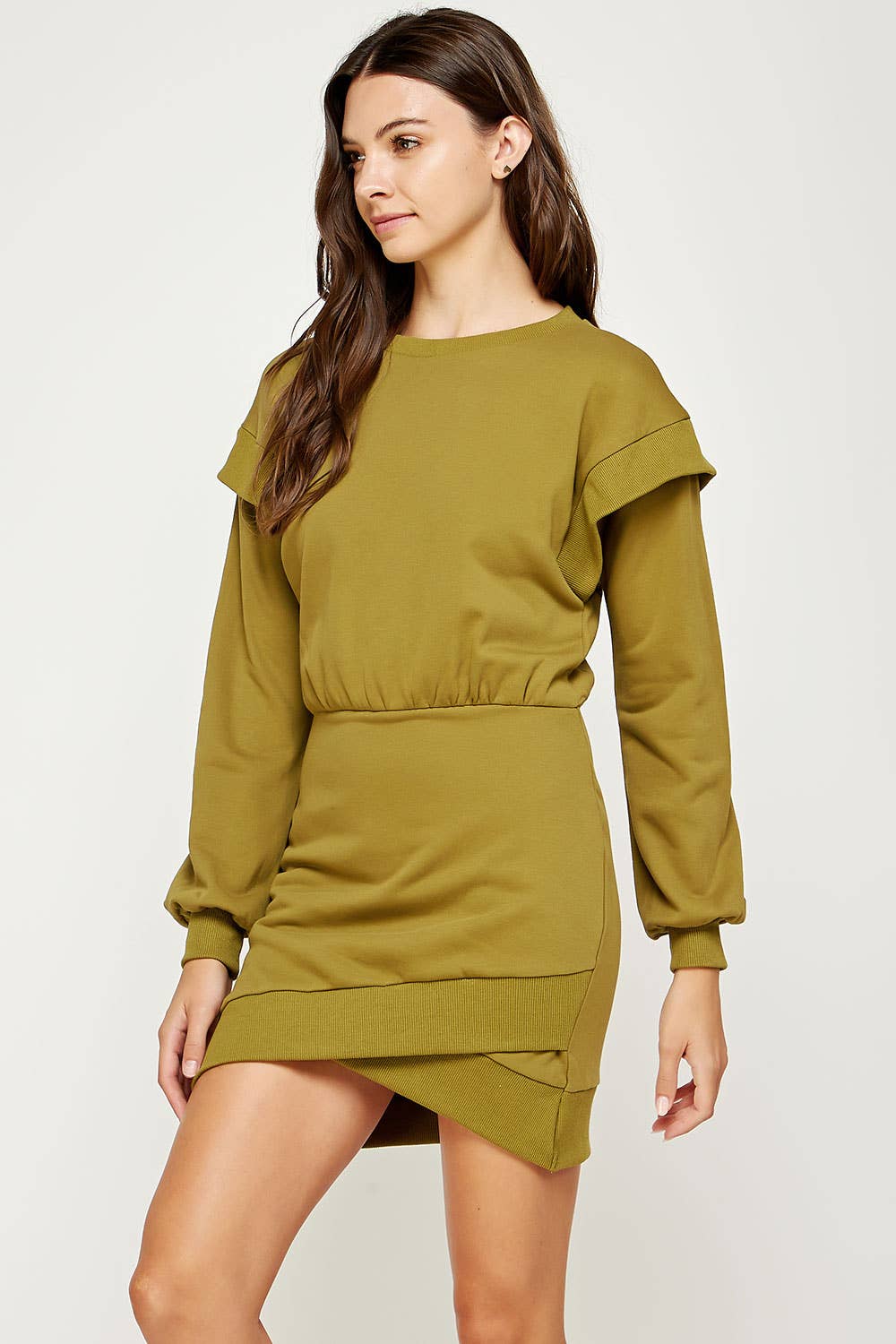 Strut & Bolt - Wholesale Dress - Women's - Ribbed Asymmetric Hem Knit Mini Dress17