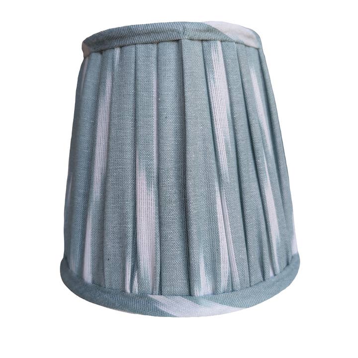 Sky Blue Ikat Pleated Lampshade for wholesale by LNH EDIT