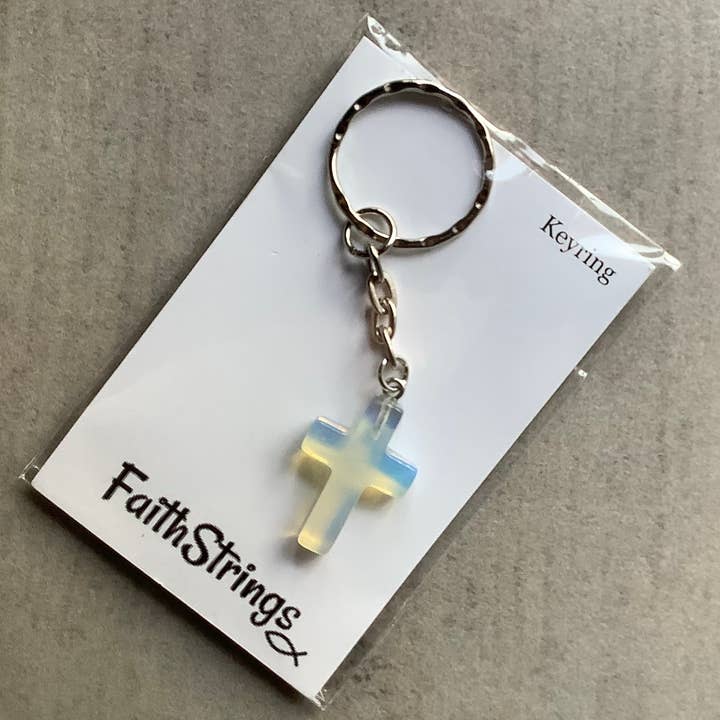 Faithstrings - Wholesale Keychain - Unisex - Quartz Cross Keyring Keychain Christian Gift