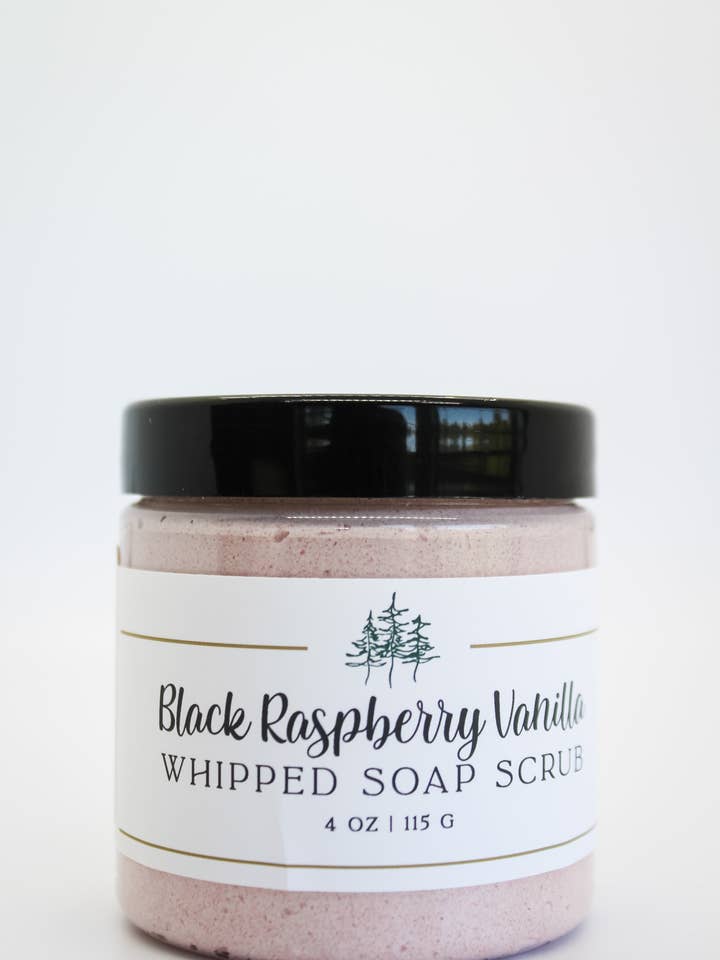 Black Raspberry Vanilla - 4 oz. Whipped Sugar Scrub for wholesale by White Pine Soap Company