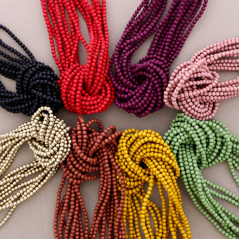 Sonata - Wholesale Beaded/Pearl Necklace - Resin Bead Knot Choker (B)8