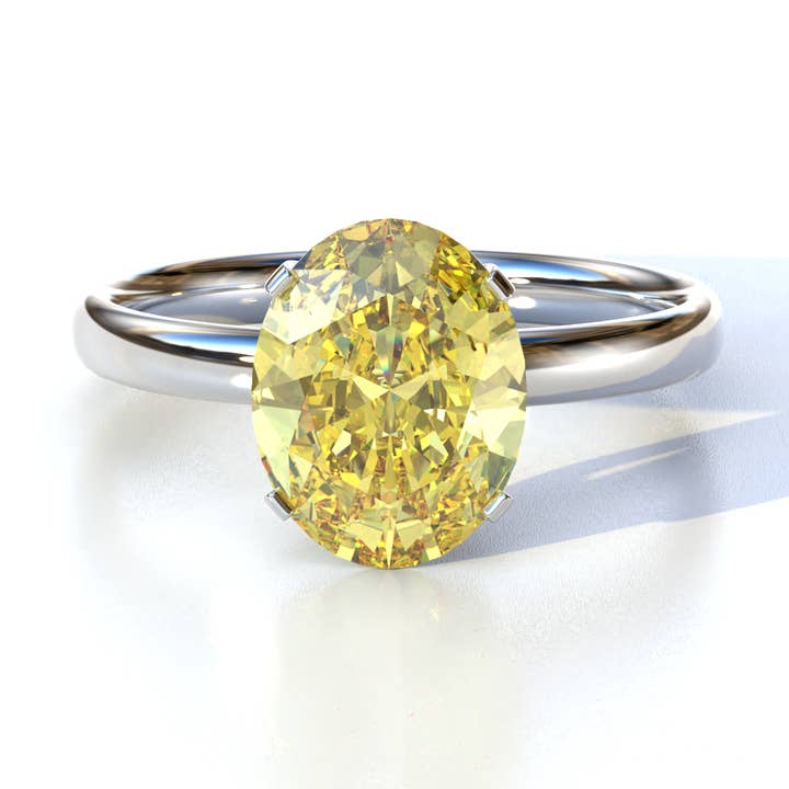 2ct Oval solitaire Diamond Ring Yellow Color Lab Diamond Engagement Ring - Eira for wholesale by Mohana Jewels - Luxury