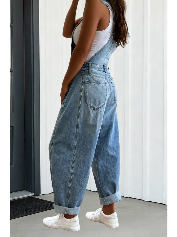 bleu Salopette en jean à boucle réglable LAS (S-XL) en vente sur Faire1