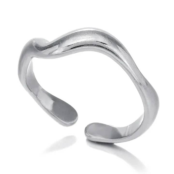 Sølv bølget ring for engroshandel hos NALU