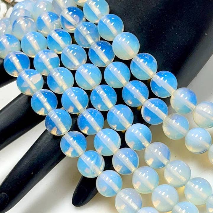 TRIVENI USA INC - Wholesale Beads - 10mm Flashy Opalite Gemstone Beads, Opal Round Beads For