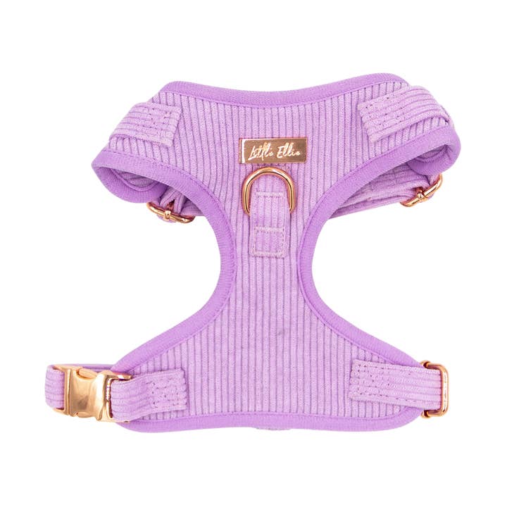 Adjustable Dog Harness LUXE: Lilac Corduroy for wholesale by Little Ellie Boutique