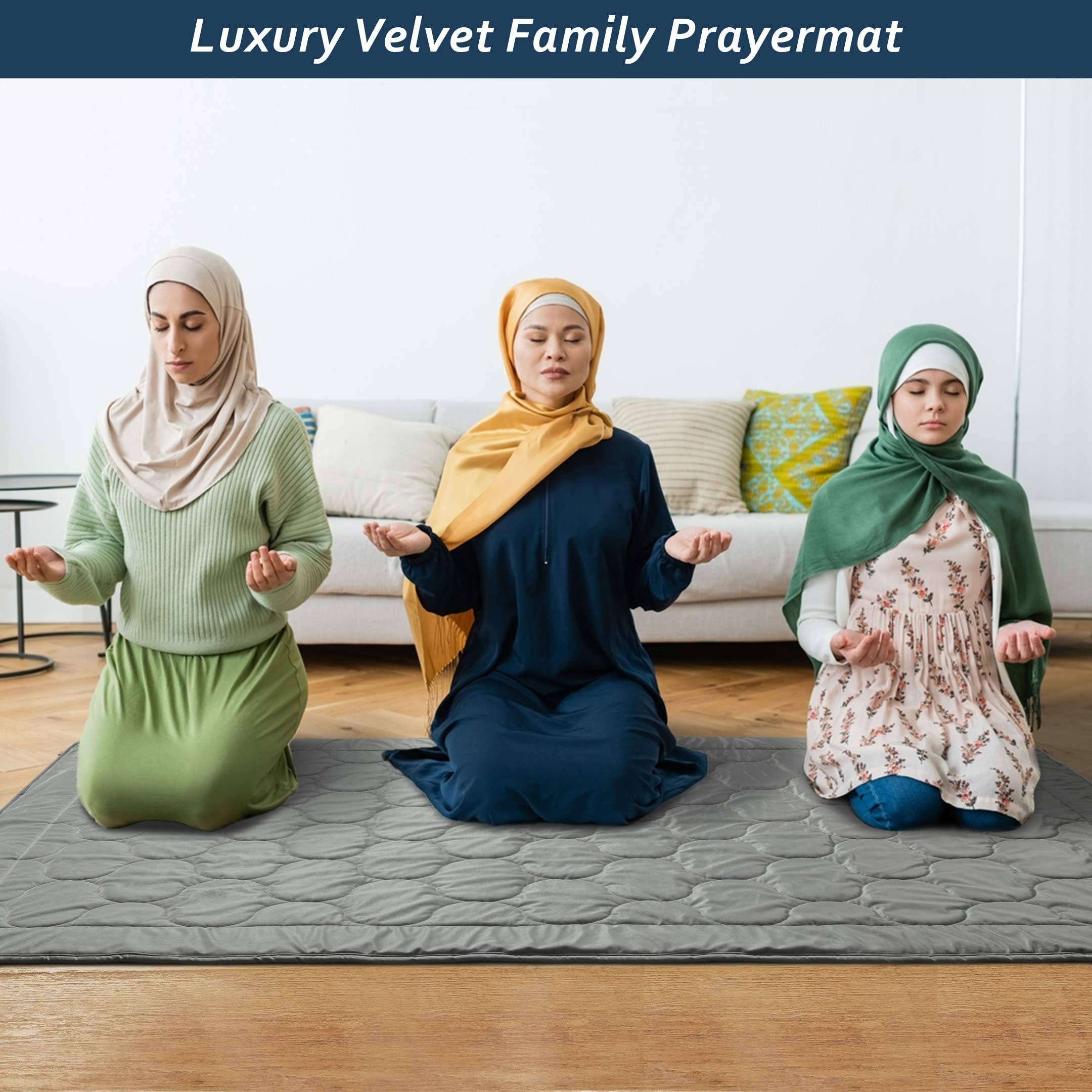 Cottonpassion_US - Wholesale Vloerkleed - Luxe fluwelen gebedskleed voor drie personen, islamitisch tapijt voor woonruimte5