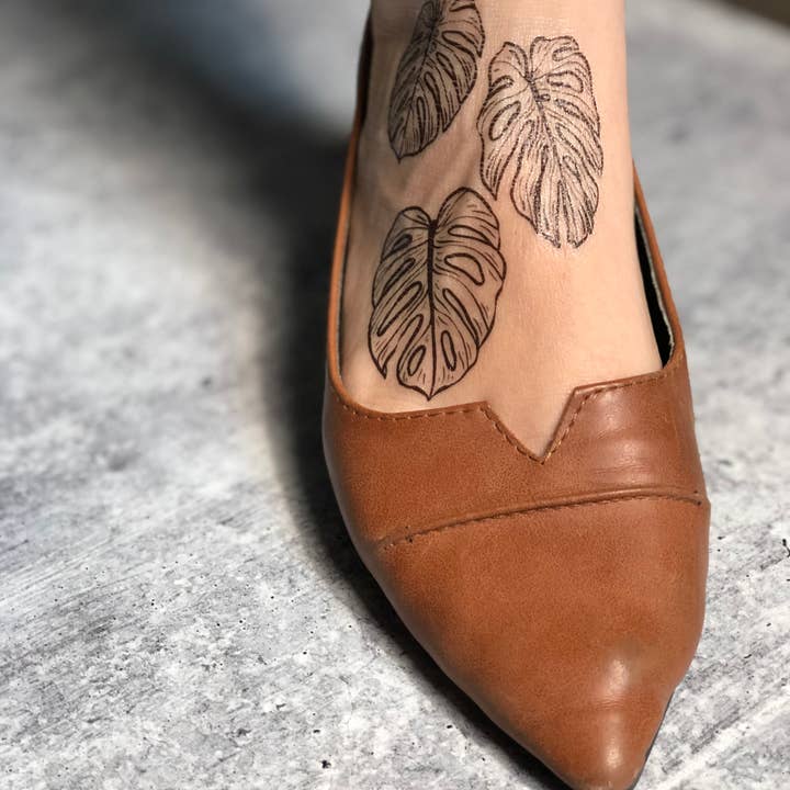 NatureTats - Vente Tatouages temporaires - Monstera Feuilles Tatouage Temporaire