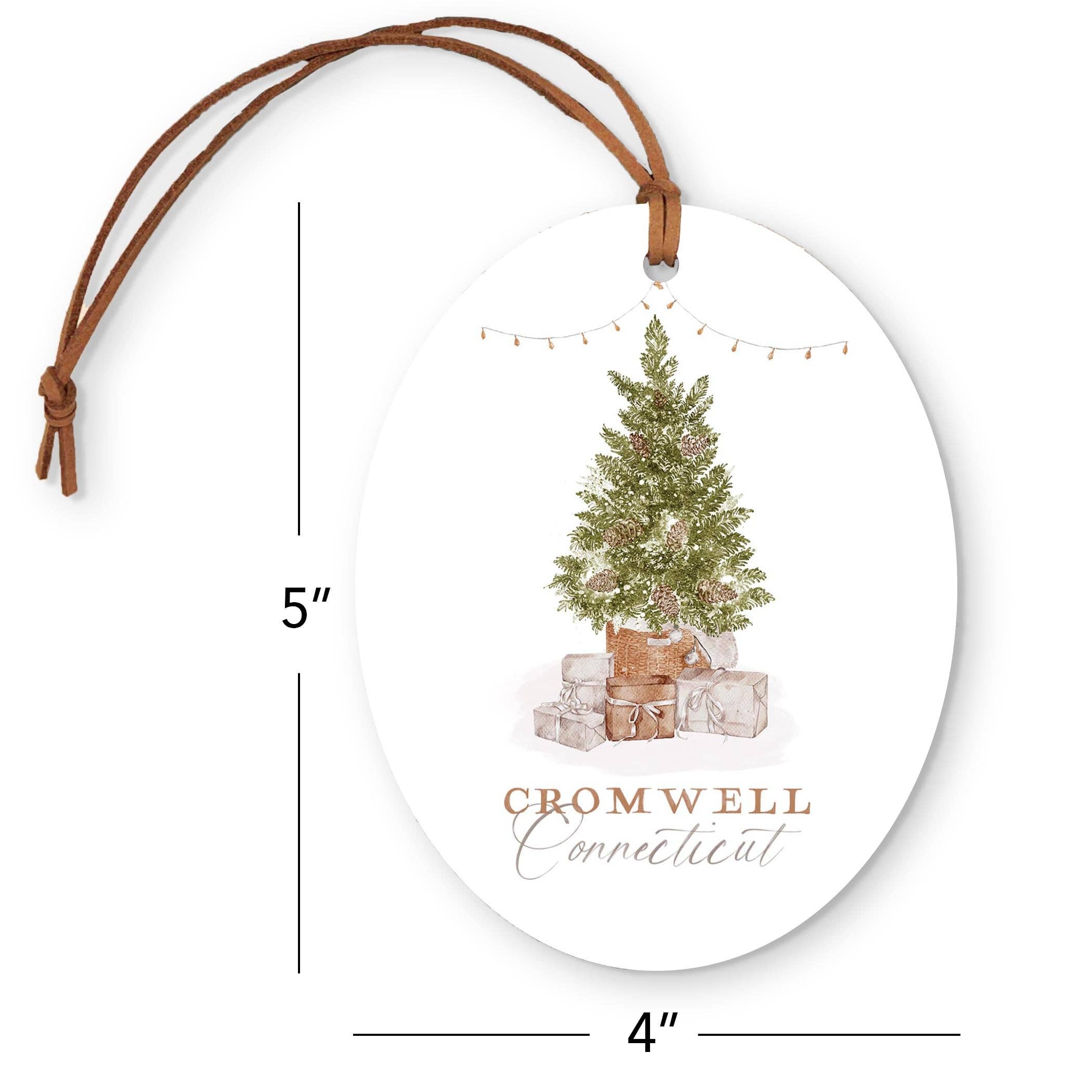 White Oval Ornament-Cottage Tree Cromwell Connecticut for wholesale on Faire3