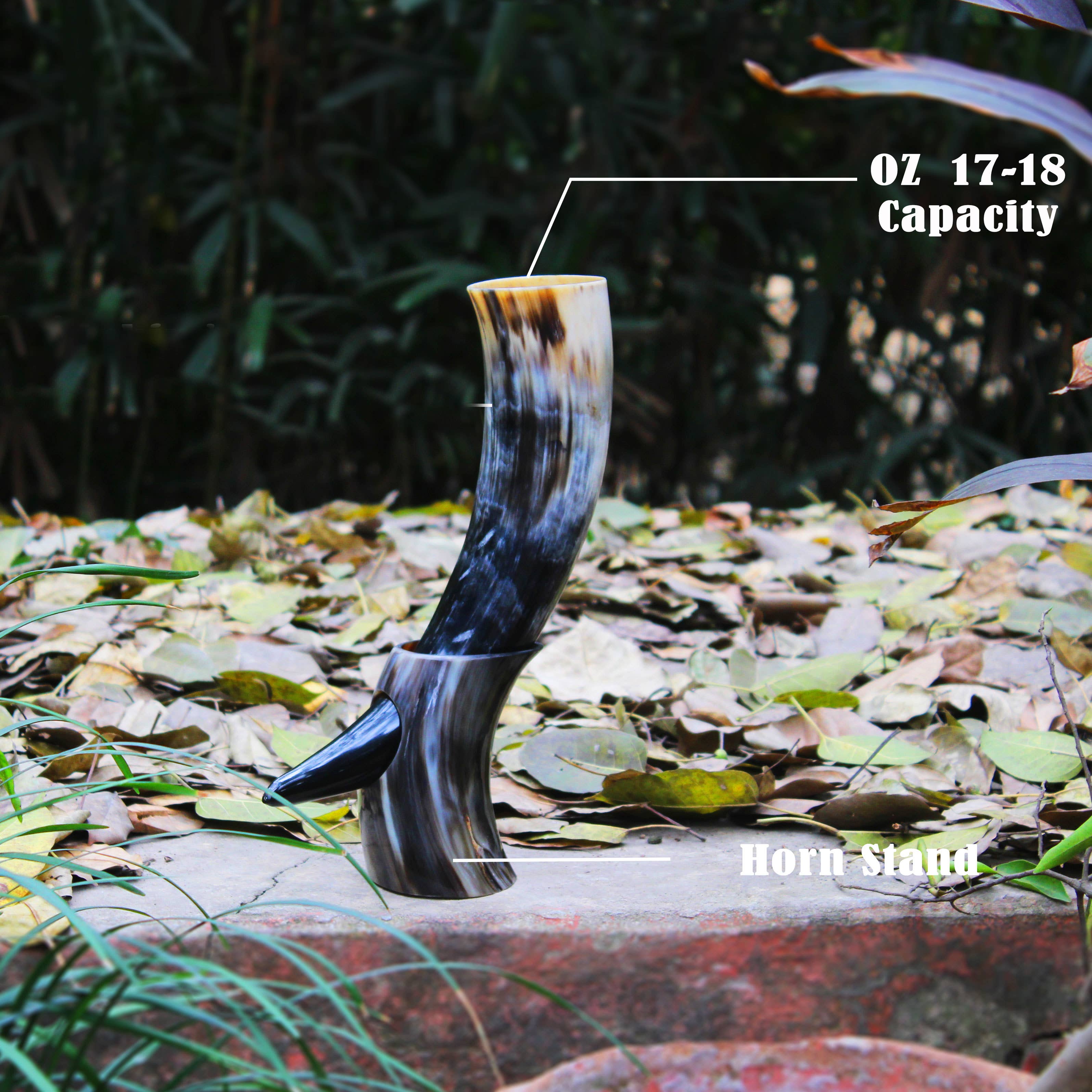 KANGURAH - Wholesale Drinking Glass/Cup - Viking Drinking Horn with Stand , Groomsmen's gift1