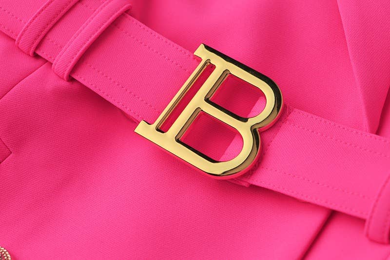 Productseeker - Wholesale Dress - Women's - DR008Y Fushcia Sleeveless Tie-Waist Suit Dress 17