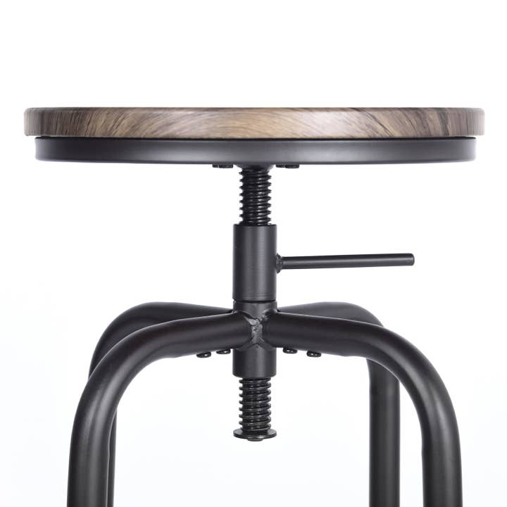 HOMYCASA DESIGN INC - Wholesale Stool - Industrial Height-Adjustable Barstool with Walnut Seat9