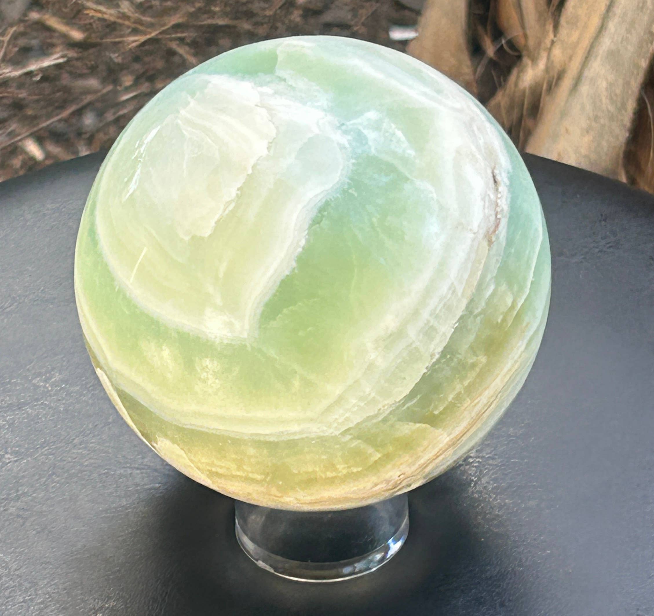 Metaphysical & Healing Crystals - Wholesale Spiritual Stone/Crystal - XXXL PISTACHIO CALCITE SPHERE (95MM-100MM)1