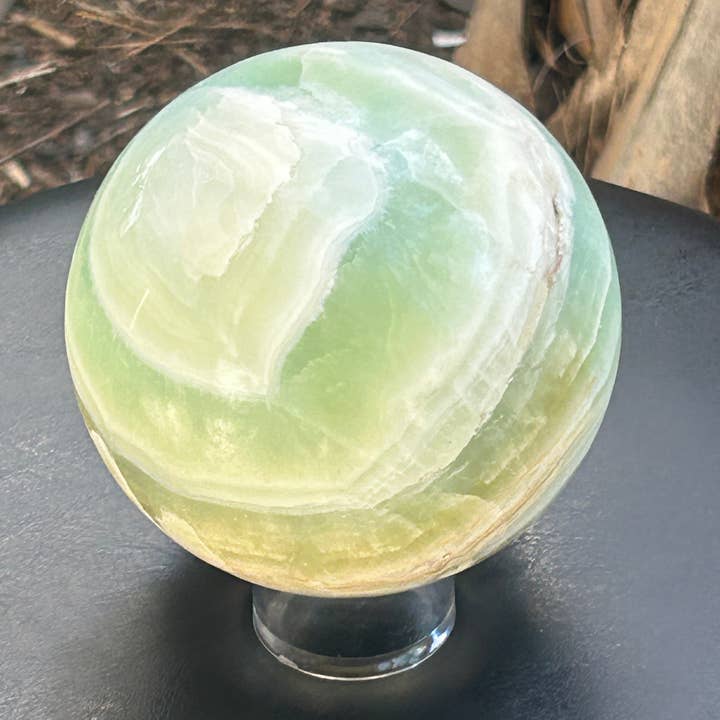 Metaphysical & Healing Crystals - Wholesale Spiritual Stone/Crystal - XXXL PISTACHIO CALCITE SPHERE (95MM-100MM)1