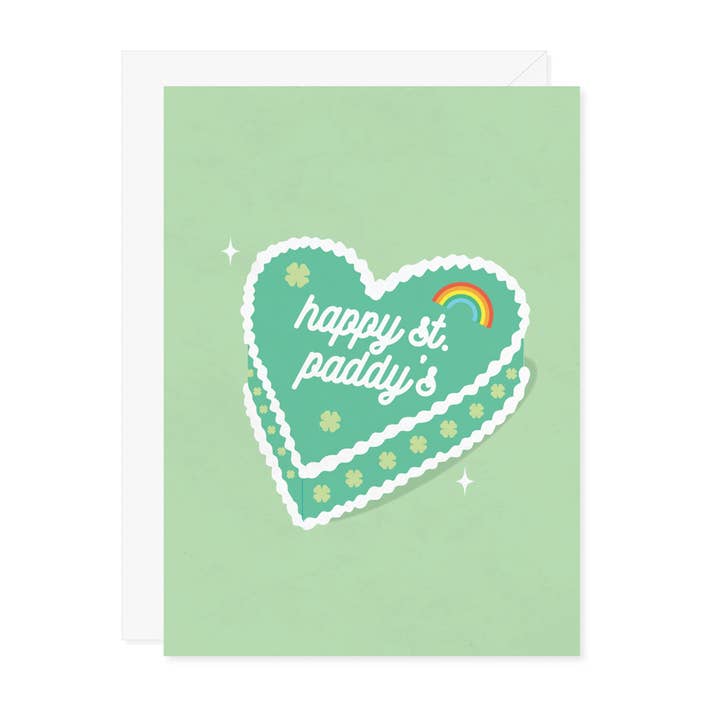 Happy St Paddy's Aesthetic Trendy Torten-Grußkarte im Vintage-Stil für den Großhandel von Carmela & Co.