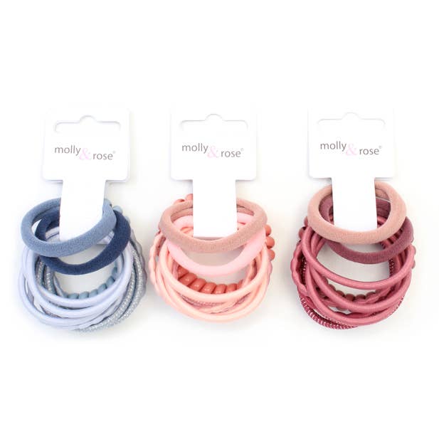 Inca UK – wholesale Hair tie – Elastics - Assorted - Card of 10 - Mixed thickness0
