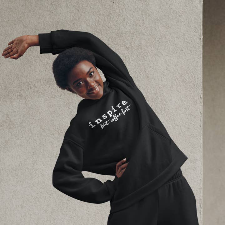 Inspire But First Coffee Unisex Hoodie for wholesale by inspire