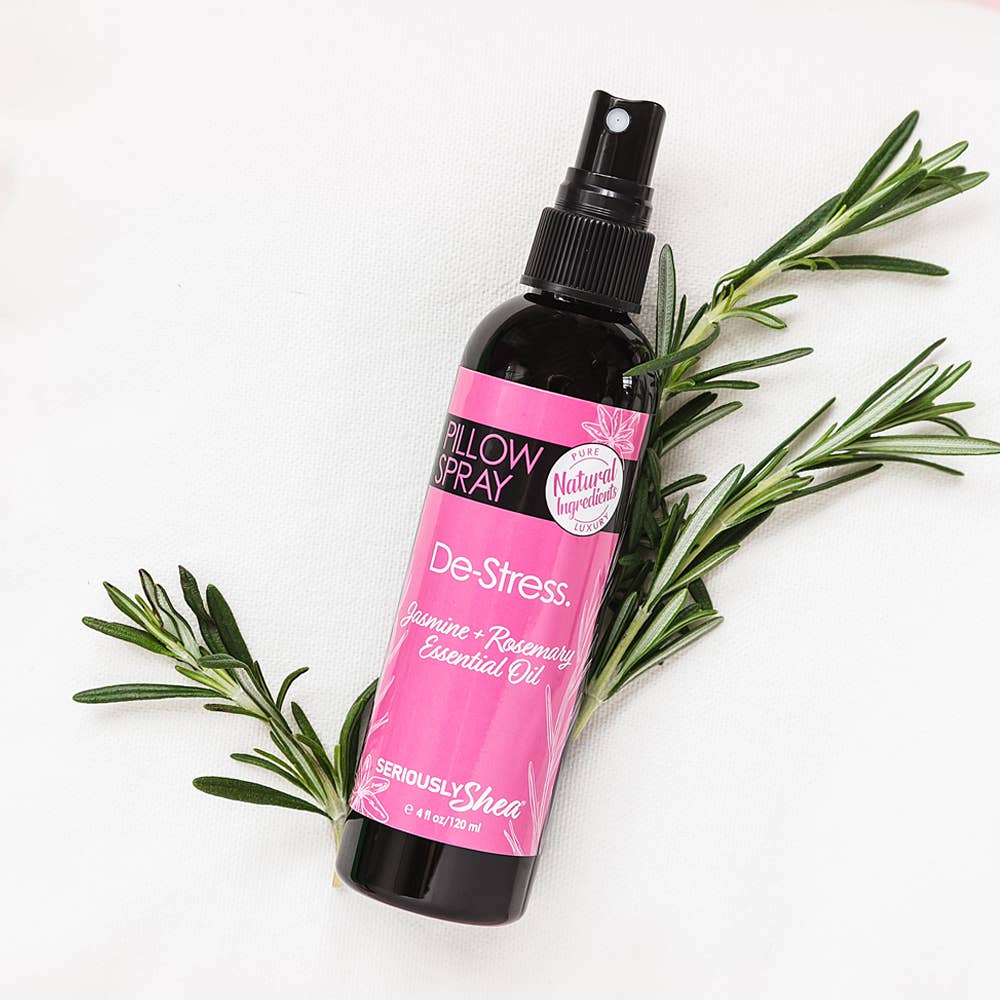 Seriously Shea - Wholesale Room & Linen Spray - Best Seller! De-Stress Pillow Spray - Jasmine + Rosemary3