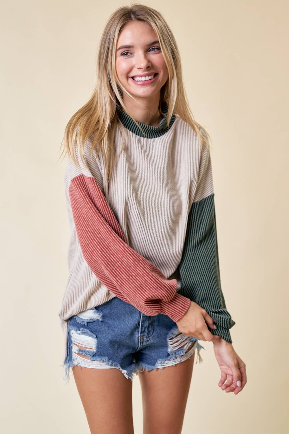 lovely melody – wholesale Tunika - Dam – LMT4259-Den här eller den där färgblockstoppen5