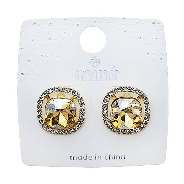 Kristallhalo-stiftörhänge för wholesale av Atlas Fashion