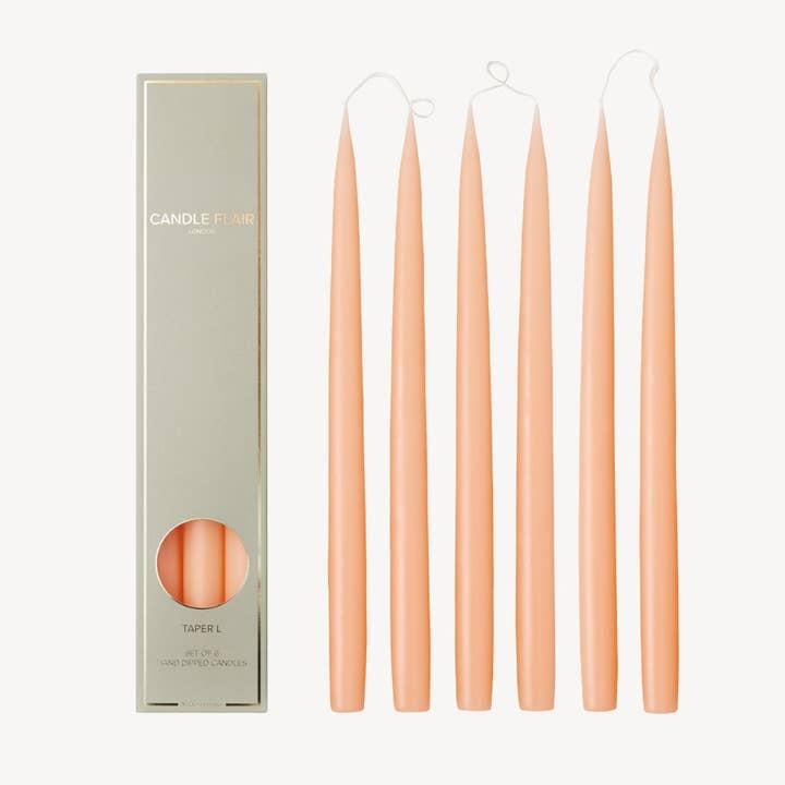 Box of 6 Candles - Taper 35 - Peach for wholesale by Candle Flair