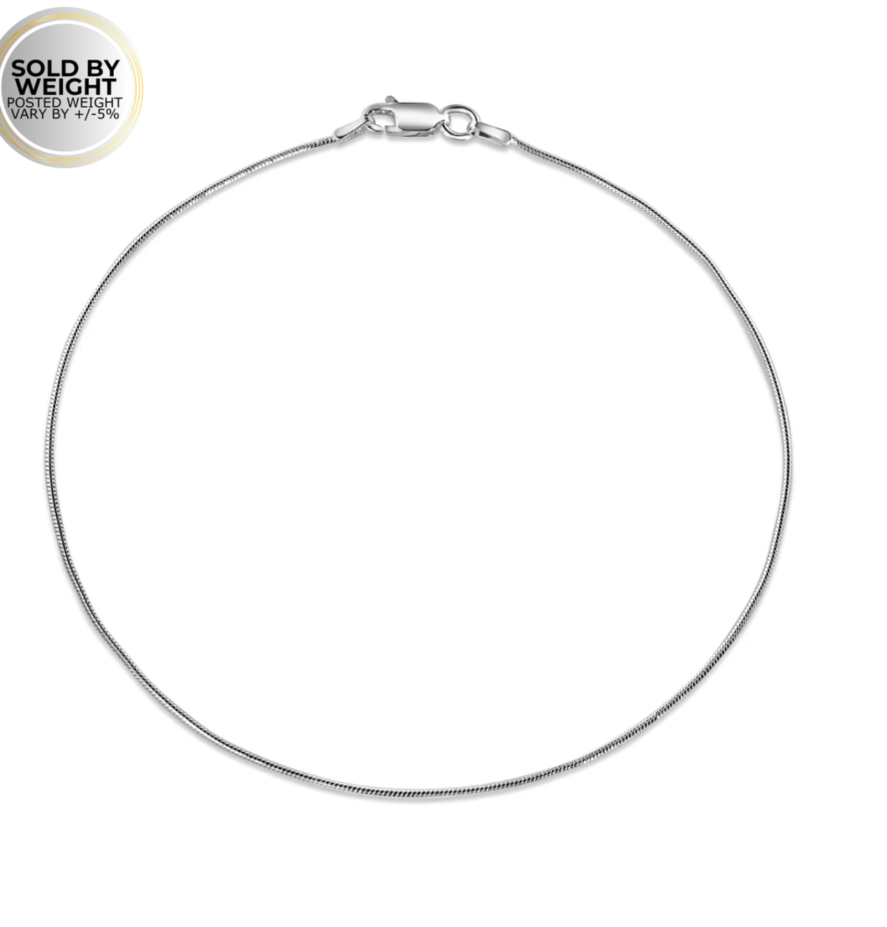 SilverLiza - Wholesale Link & Chain Necklace - 925 Sterling silver Round Snake 1.2mm Chain or Bracelet 0251