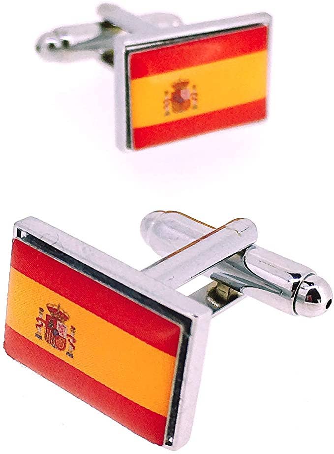 Beclosetoyou - Venta al por mayor Gemelos - Hombre - Gemelos para Camisa Bandera Nacional del Reino de España0