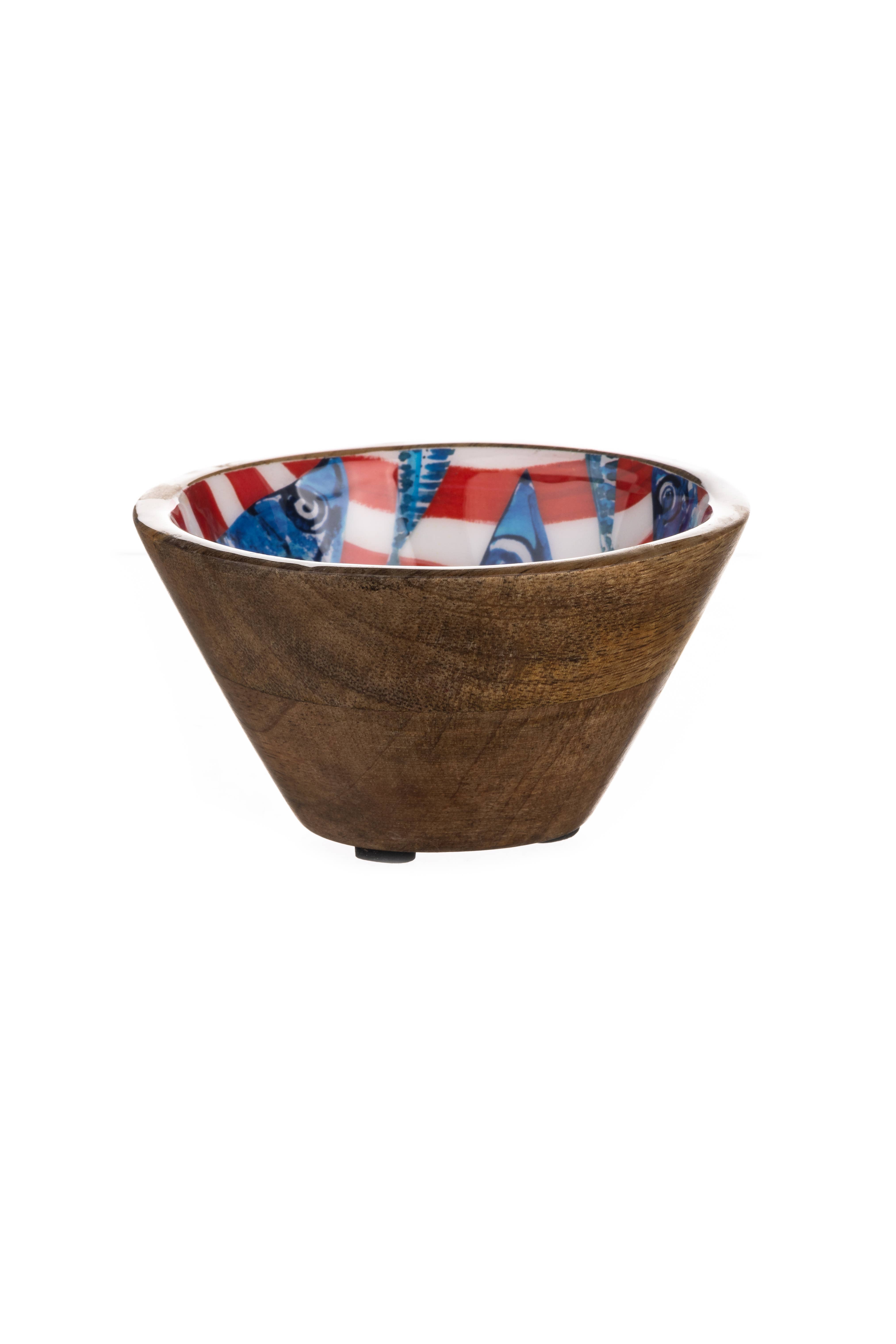 Shoeless Joe Ltd – wholesale Decorative plate/dish/bowl – Sardines On Red Nibble Bowl1