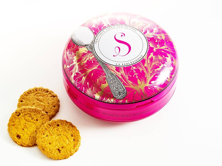 LA SABLESIENNE - Wholesale Cookie - "Cuillère" Salted Caramel Shortbread Cookies Tin