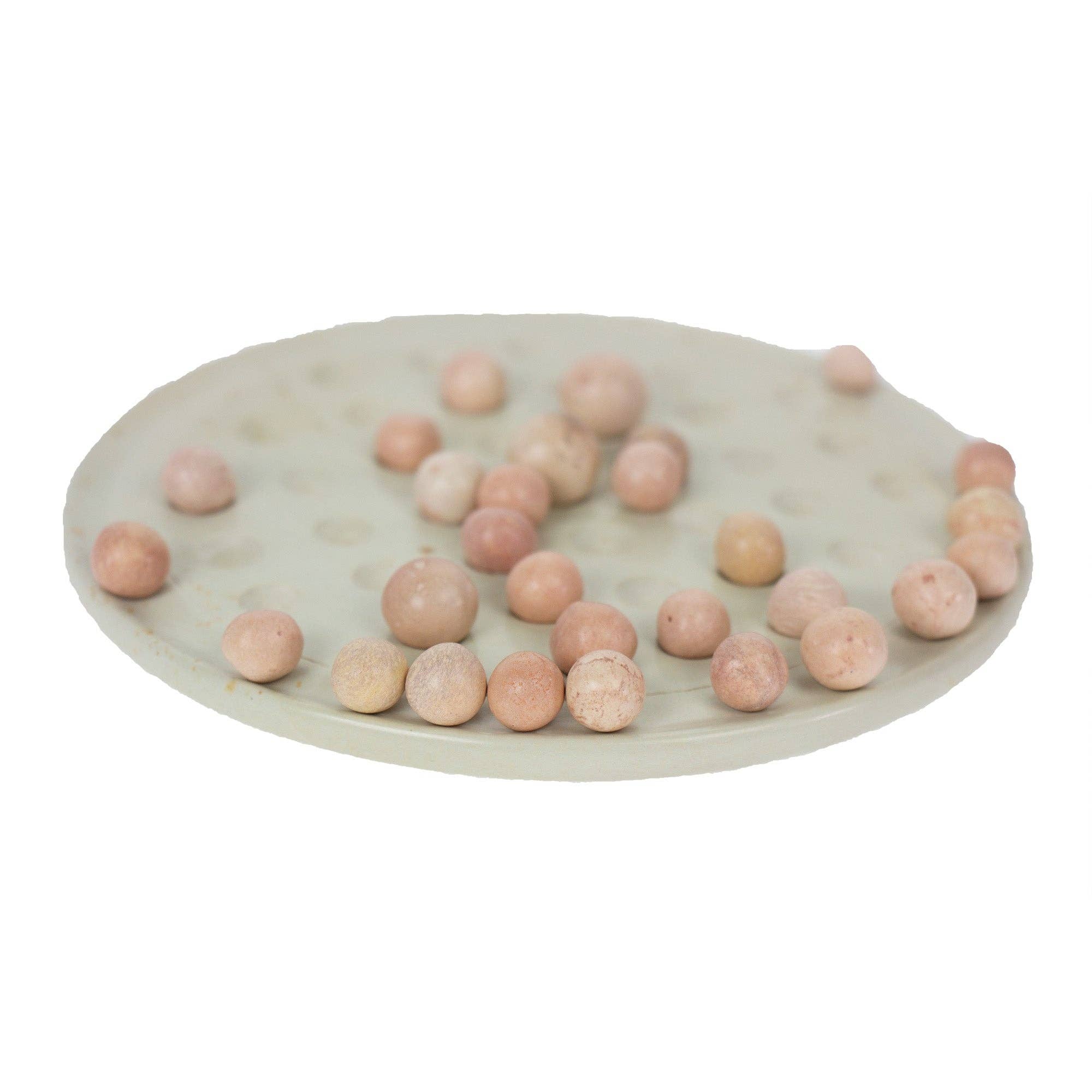 Global Crafts - Wholesale Board Game - Soapstone Round Solitaire Game with Marbles6