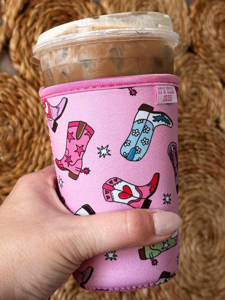 Iced Coffee Sleeve - Cowgirl Boots for wholesale by It's Tex Jess