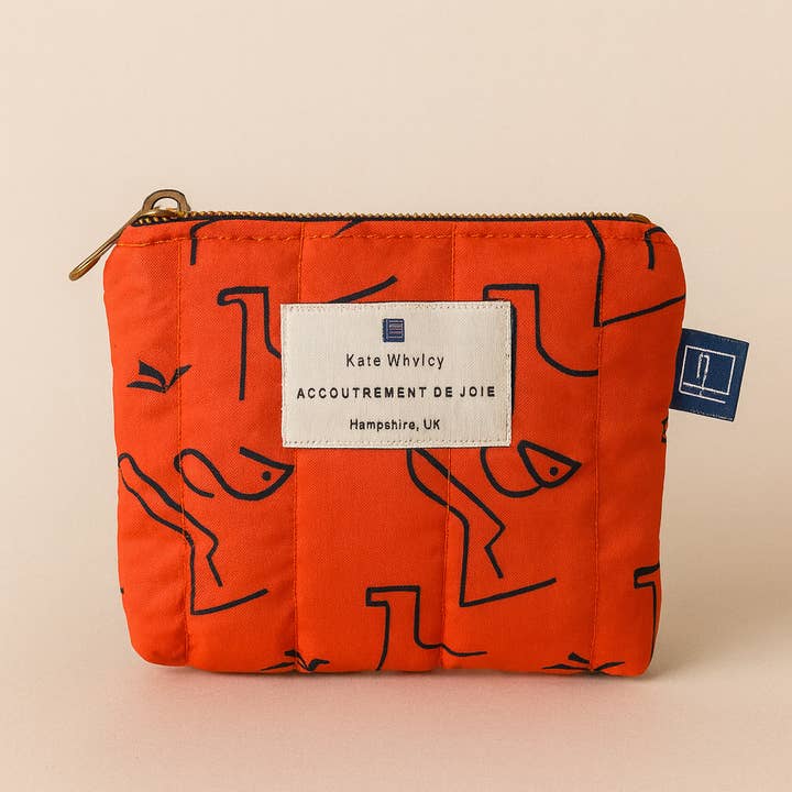 Orange Clementine print design accessories pouch 3 sizes for wholesale by Kate Whyley