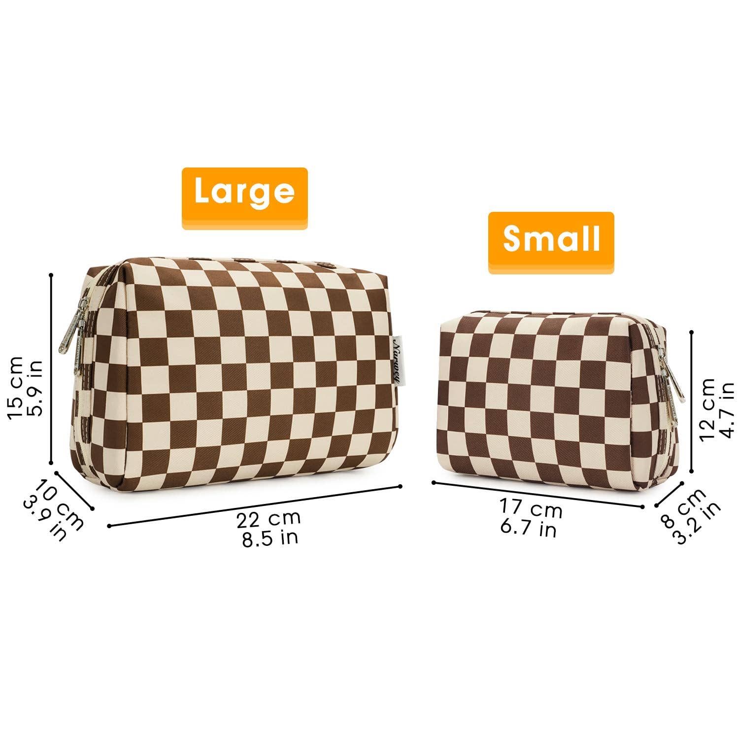 wandf - Wholesale Makeup/Cosmetic Bag - Checkered Makeup Bag Travel Cosmetic Bag Organizer Toiletry62