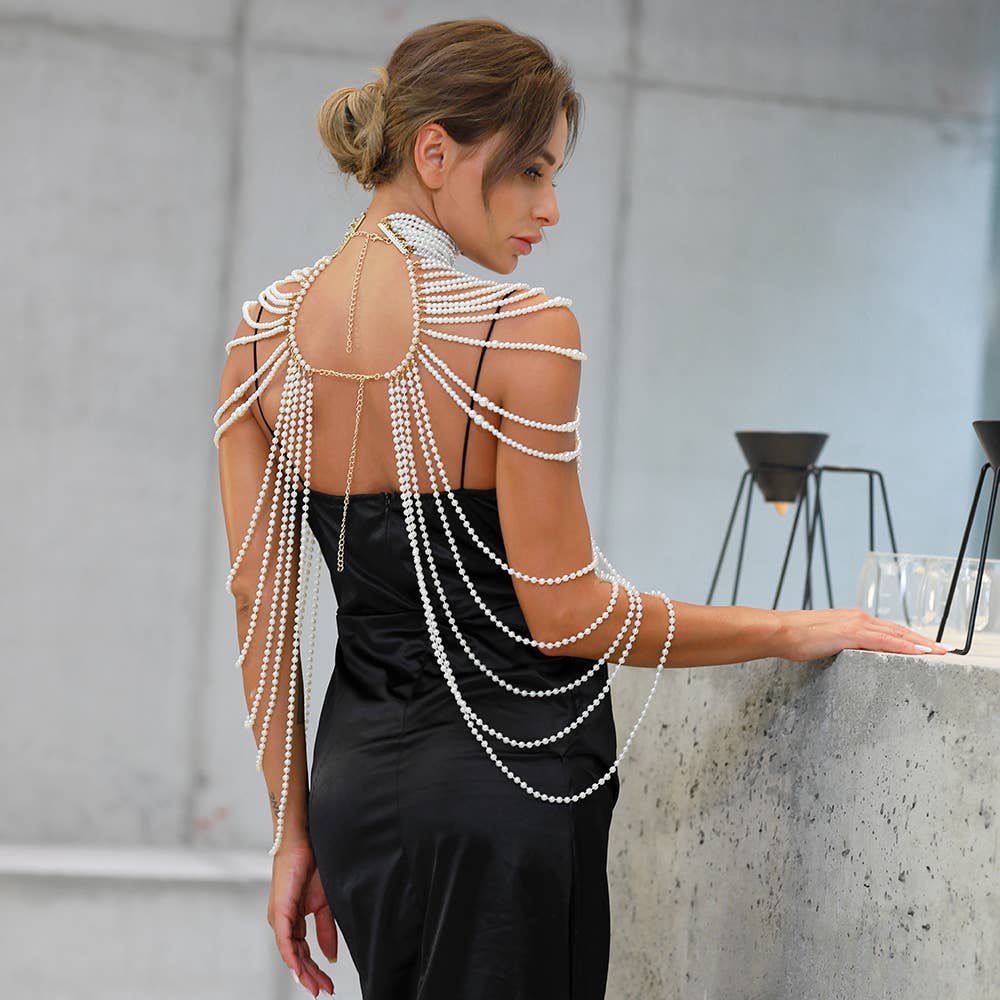 Western Fashion – wholesale Beaded/pearl necklace – 14665 - Cleopatra pearl body jewelry1