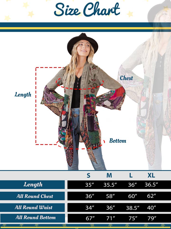 Gravel Bohemian Rhapsody : Embroidered Long Kimono
for wholesale on Faire
