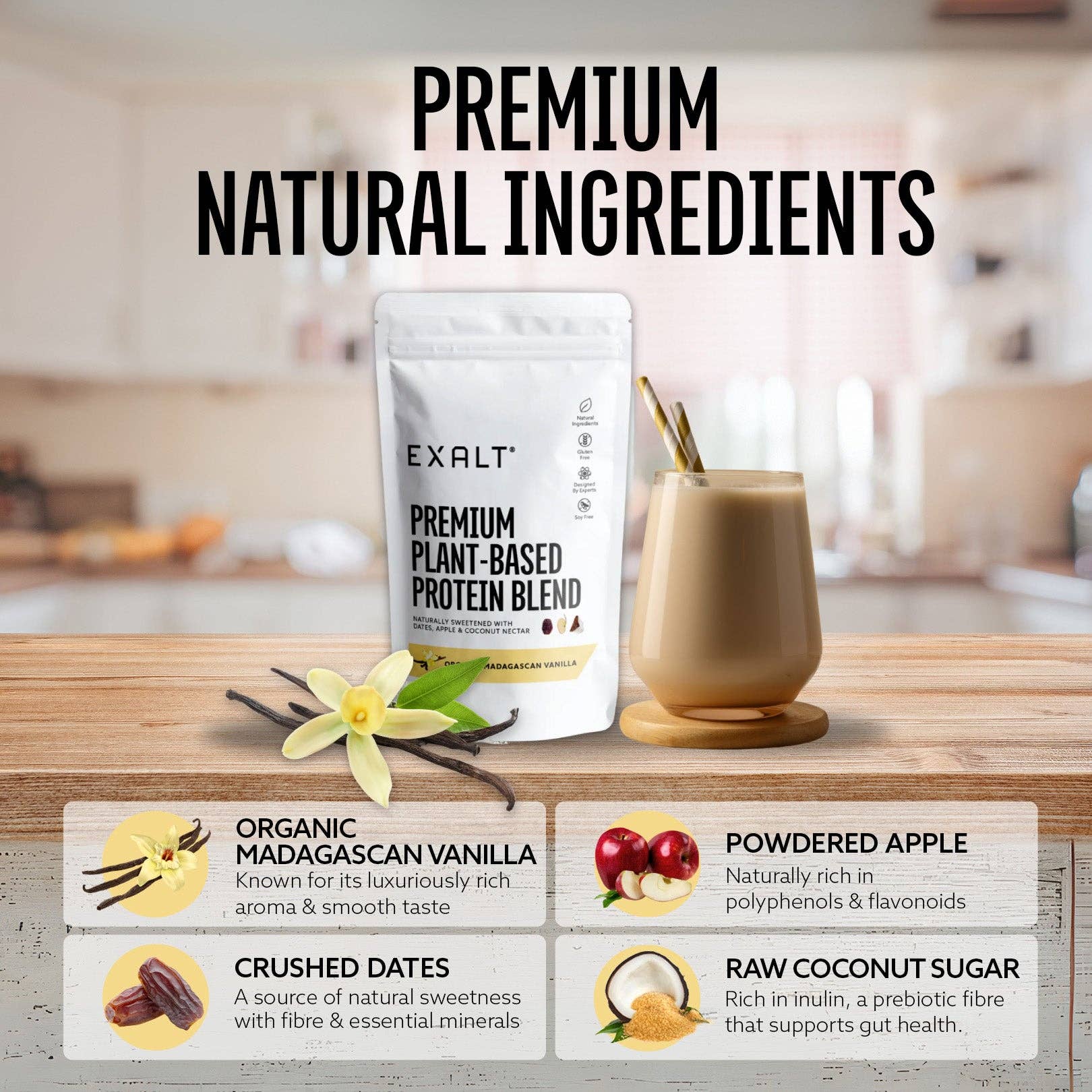 EXALT – wholesale Protein/superfood powder – Vegan Protein Powder | Organic Madagascan Vanilla2