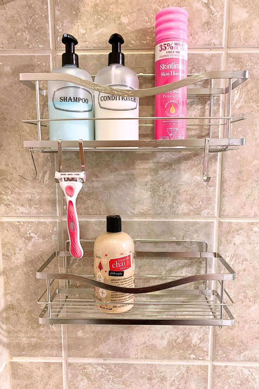 Bottiful Home - Wholesale Bath Caddy - 304 SS Shower Caddy Baskets w 3 Adhesive Strips & 6 Hooks11