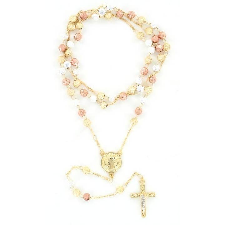 Multi Color Balls High Quality Gold Dipped Rosary for wholesale by Diacly