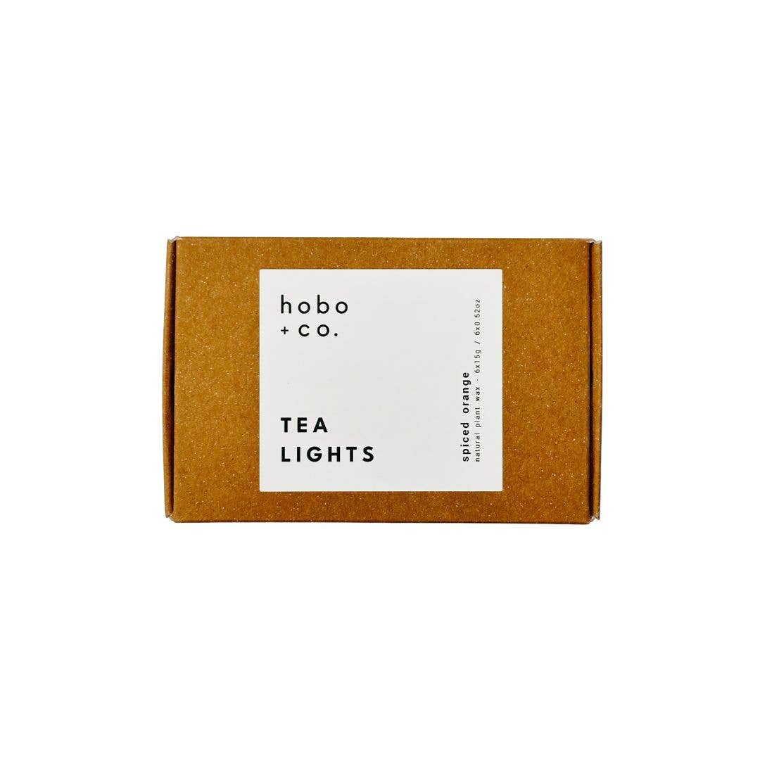 hobo + co. candles – wholesale Tea light candles – NEW Christmas Orange Spice Soy Wax Tealights x6 Gift Box