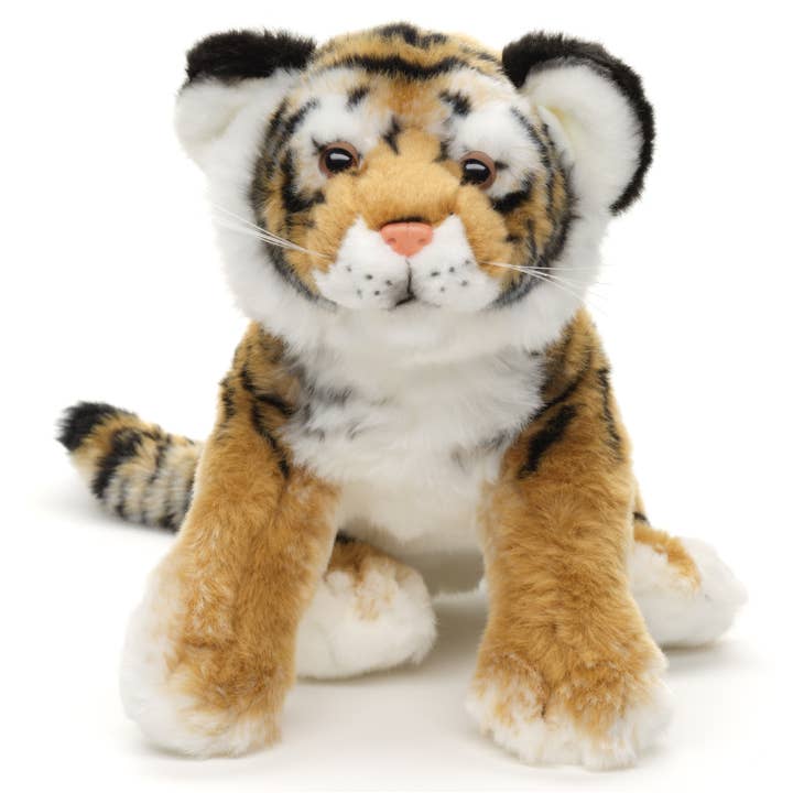 Uni Toys - Wholesale Stuffed/Plush Toy - Kids & Baby - Tiger cub lying down - 33 cm (length) - cuddly/plush toy