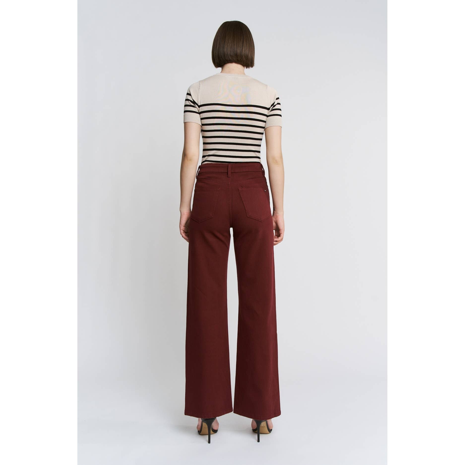 DEEP BURGUNDY HIGH RISE WIDE LEG for wholesale on Faire4