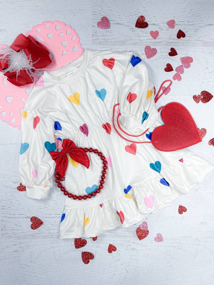 Multicolor Hearts Twirl Dress for wholesale by The Hair Bow Company