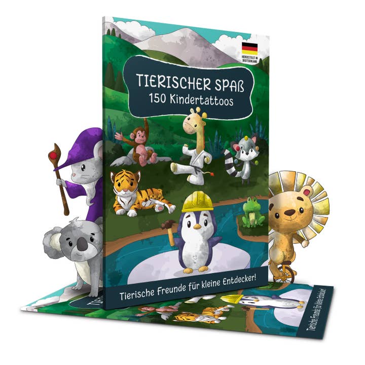 Topulo – Tatuagem temporária - Crianças por atacado – TOPulo® 150 tatuagens para crianças amigas da pele — diversão animal5