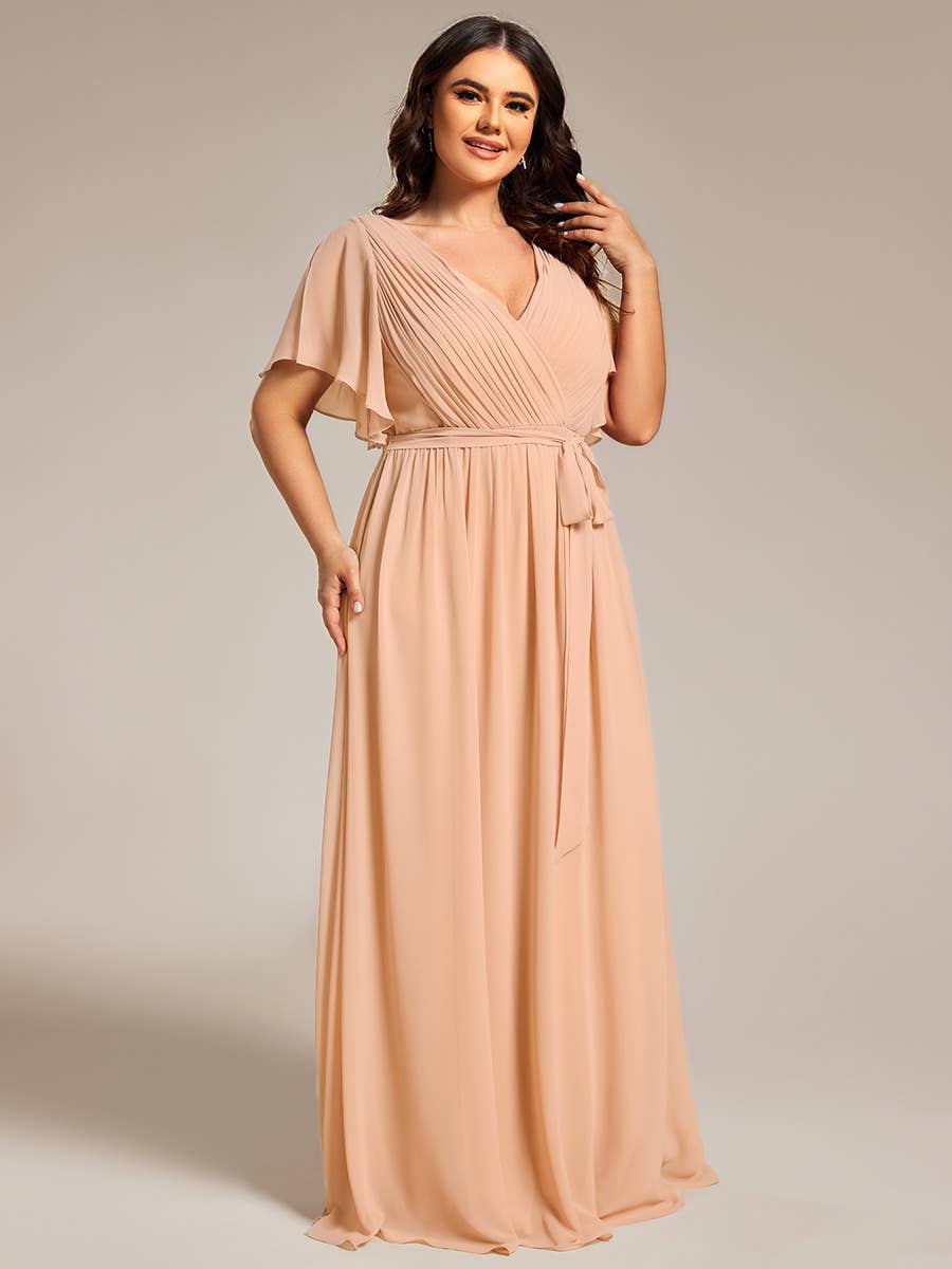 Ever-Pretty - Vente Robe – femme - Robes de soirée à volants à manches courtes exclusives B2B50