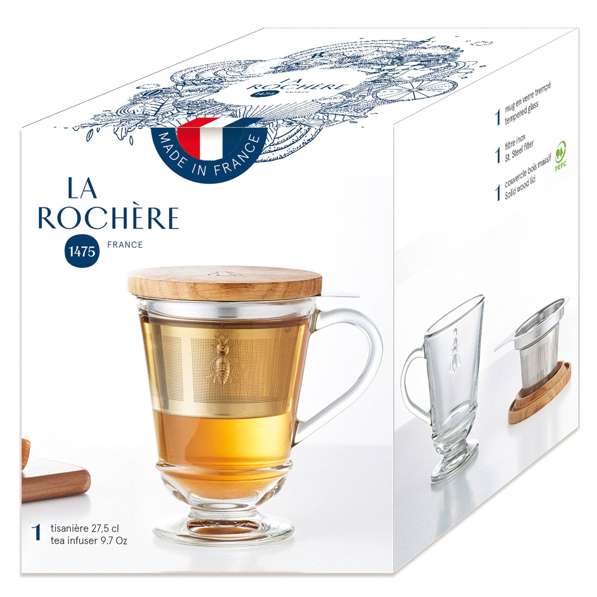 La Rochere - Wholesale Tea Strainer/Infuser - Bee Tea Infuser Mug2
