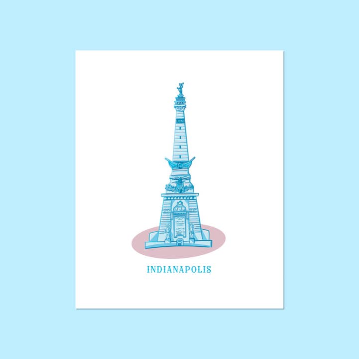 Monument Circle Art Print for wholesale by Bolts and Stars