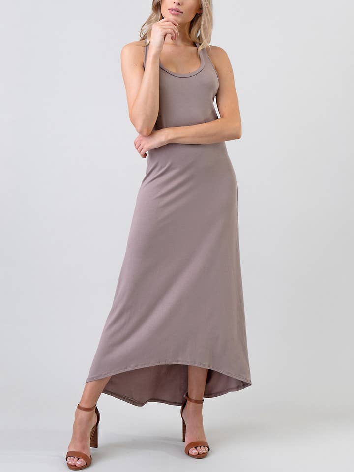 Vestido de Jersey Modal Racerback Sem Mangas, 2576 por atacado de Heimious